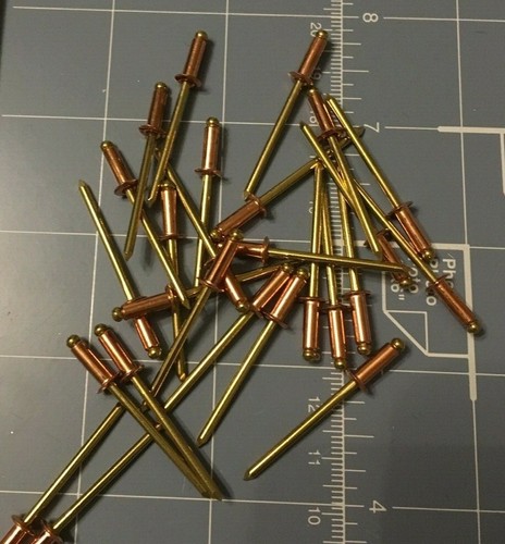 Copper/Brass '44' Blind Rivets 1/8" x 1/4" Qty 50 POP Style **MADE IN USA** - Picture 3 of 5