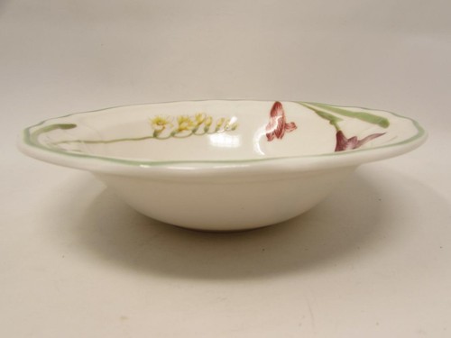 Summer Meadow by Epoch Soup Bowl Flowers, Butterflies, Scalloped b31 - Picture 2 of 3