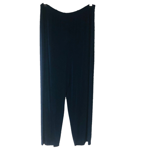 QVC Citiknits Navy Knit Wide Leg Pants Women's PXL No Wrinkle Slinky Retired