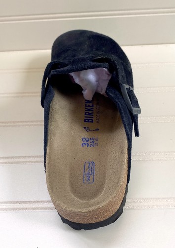 Birkenstock Blau Wildleder Boston Pantolette Pantolette Sandalen Schuhe Damen Größe 38 US 7 - Bild 5 von 11