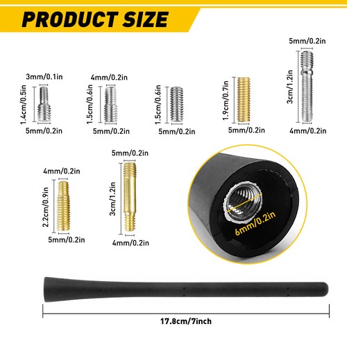 7” Universal Car Roof Antenna Aerial Mast Whip Signal Amplified Stereo Radio - Picture 5 of 10