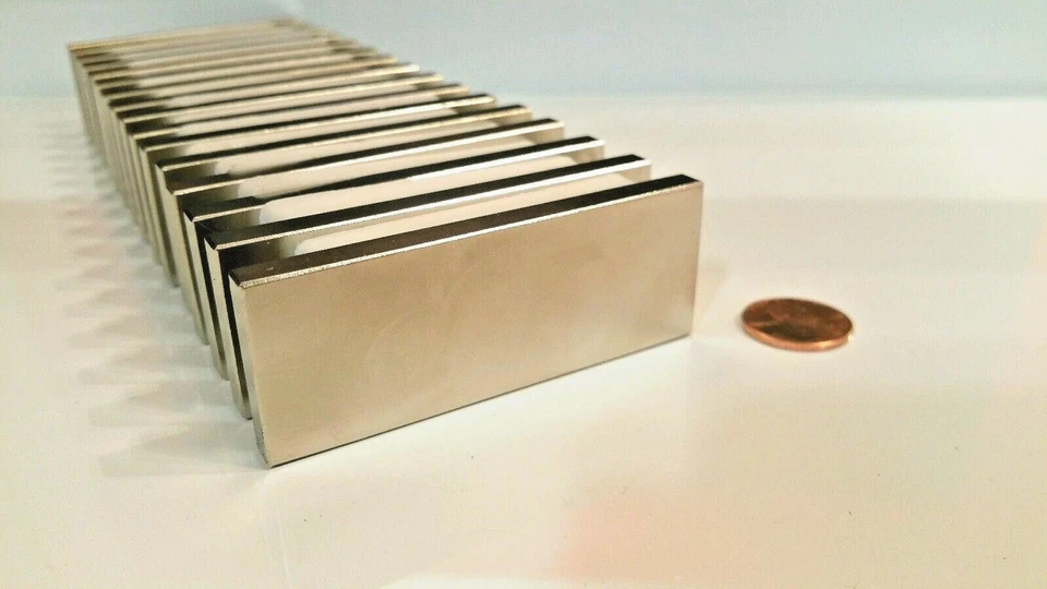2 Large Neodymium N52 Block Magnet Super Strong Rare Earth3"x1-1/8x1/4"