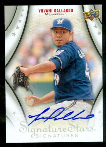 Yovani Gallardo Milwaukee Brewers Rangers signed autographed baseball COA proof Yovani Gallardo Milwaukee Brewers Rangers signed autographed baseball COA proof