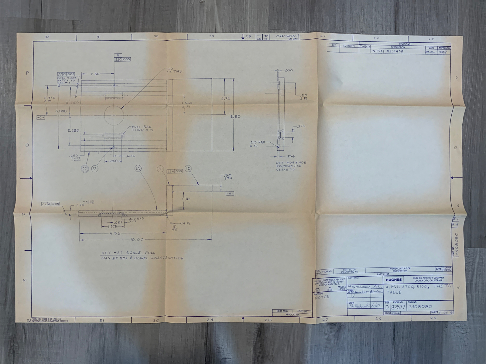 1983 hughes aircraft Vintage Original Blue Prints Set Of 4 22x34 (KD5) Krajowe GORĄCE
