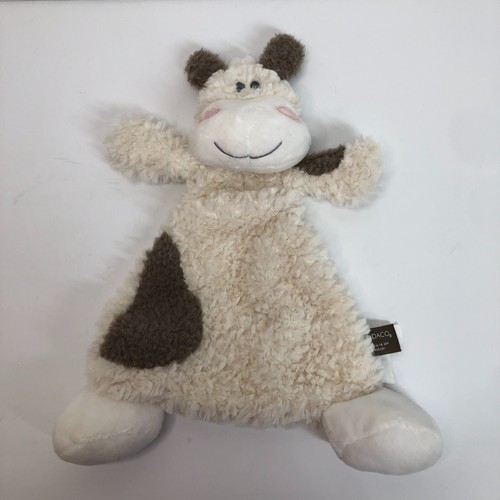 Demdaco Cow Lovey Security Blanket Rattle Plush Gray Cream Soft Comfort - 第 1/8 張圖片