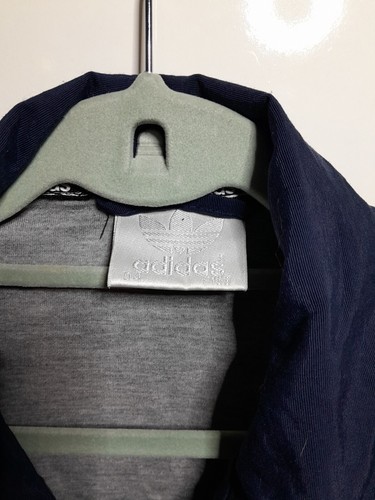 Adidas Vintage blau Trainingsanzug Jacke übergroß 90er Jahre Logo mit durchgehendem Reißverschluss klein UK - Bild 3 von 9