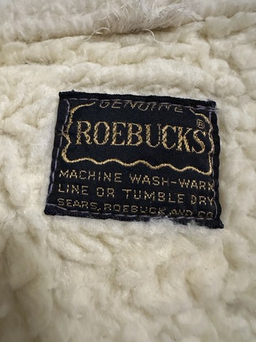 Vintage 60s 70s Genuine Sears, Roebuck Co Western Denim Sherpa Marlboro Jacket S - Picture 6 of 6