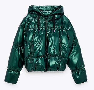 zara vinyl puffer jacket