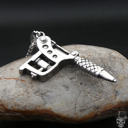 Collar colgante máquina de tatuaje de acero inoxidable Sculpt Rings™ - Imagen 5 de 10