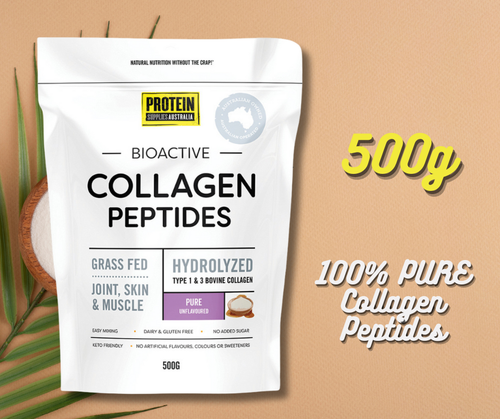 Protein Supplies Australia- Collagen Peptides 500g Type 1 & 3 Bovine Collagen - Picture 2 of 5