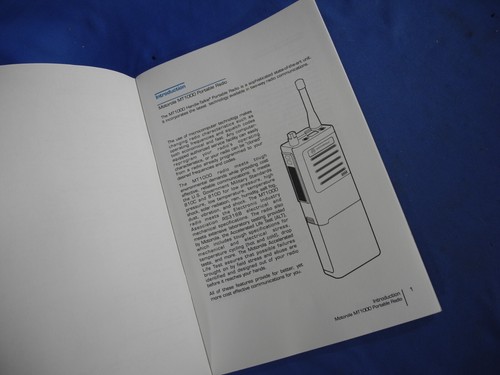 ✅ Vintage Motorola MT1000Portable Radio Operating Instruction Manual (Free Ship) - Picture 4 of 6