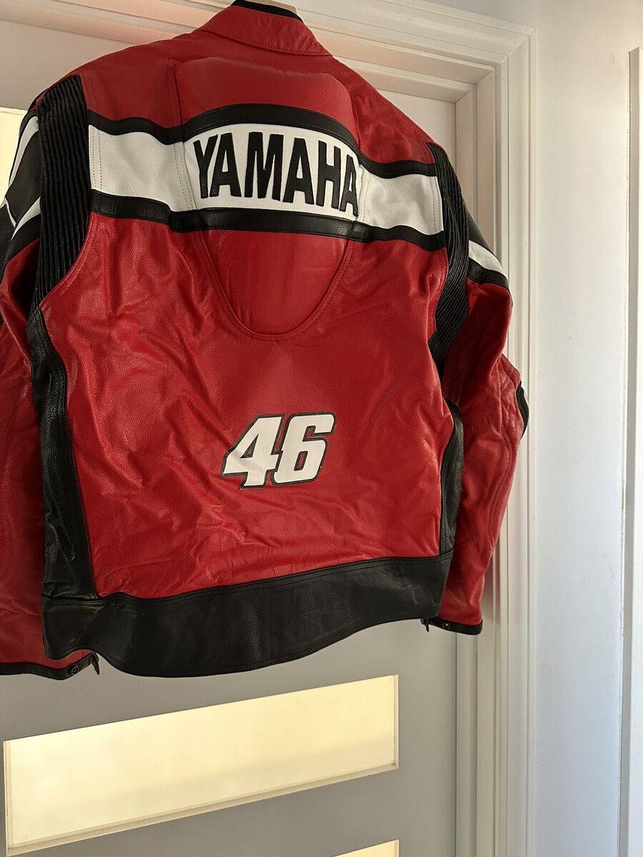 YAMAHA MOTORCYCLE RED LEATHER JACKET WITH HUMP 100% LEATHER YAMAHA MOTORCYCLE RED LEATHER JACKET WITH HUMP 100% LEATHER
