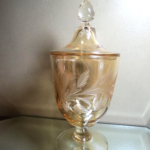 Vintage Gold Cut Glas Candy Jar - Picture 3 of 21