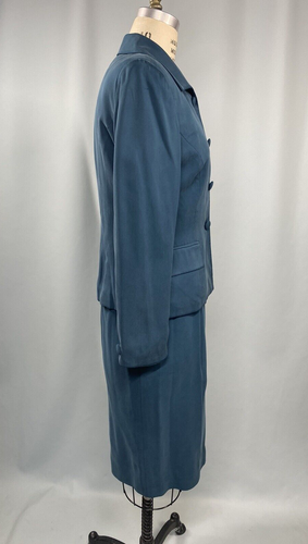 Vintage Damen SEIDE Rock Anzug GR 8 MEDIUM türkis blau SAVILLE 90er macht 40er - Bild 6 von 18