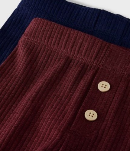 Baby Toddler Ribbed Leggings Blue/Maroon Size 12 Months (2 Pack) - Picture 2 of 4