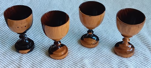 MCM Copas Circa 1960 Vintage Madera Cócteles Bebidas - Imagen 3 de 7
