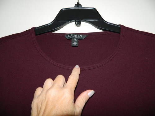 Ralph Lauren langärmliges burgunderfarbenes Damenhemd Größe 2X - Bild 2 von 5