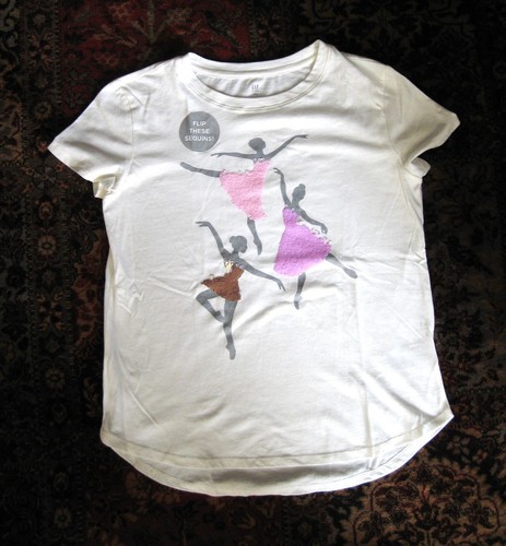 GAP KIDS: Ballerinas - Flip Sequin Embellished Tee / T-shirt , Sz XXL - Picture 8 of 9
