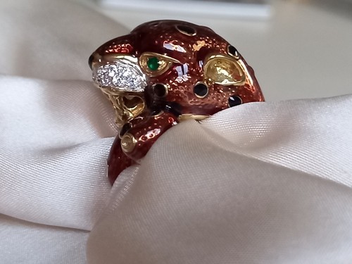 ANELLO PANTERA IN ARGENTO PLACCATO ORO 18 KT IMPORTANTE: LEGGERE BENE LA... - Foto 8 di 13