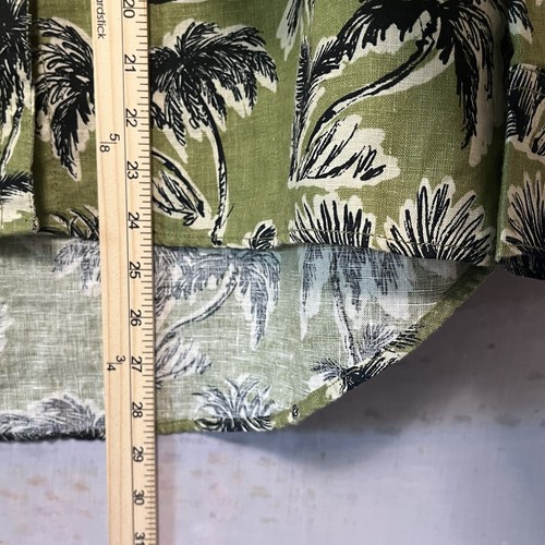 TAHARI 100% Linen Shirt NWOT Size L Green Tropical Palm Tree Button Up Hi-Lo Hem - Picture 14 of 15