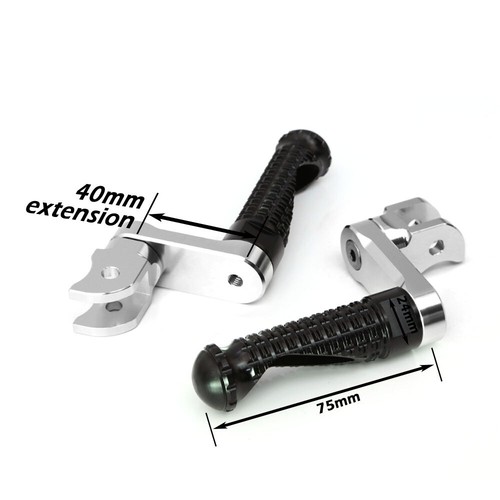 Black Black MPRO Front 40mm Lowering Foot Pegs For ZRX 1200 S R 02-06 07 08 09 - Picture 6 of 7