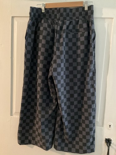 Albion Fit NWOT Black/Gray Luxury Brand Check Wide Leg Crop Pants, Large Petite - Picture 11 of 18