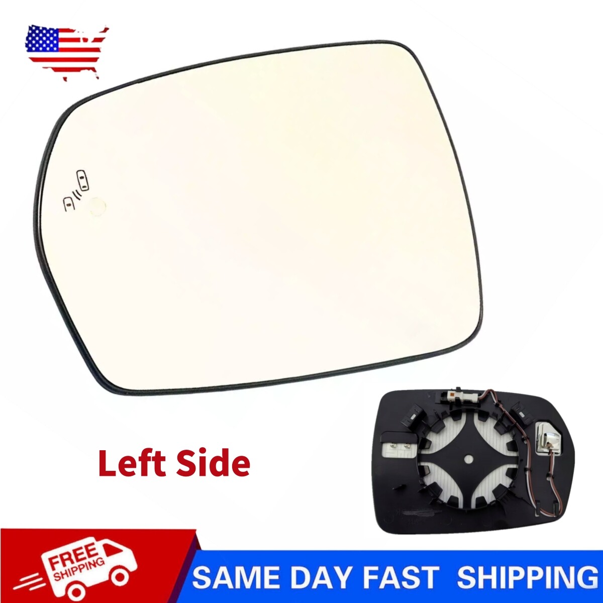 2015-2023 Ford Edge Heated Left Side Mirror Glass with Blind Spot-image