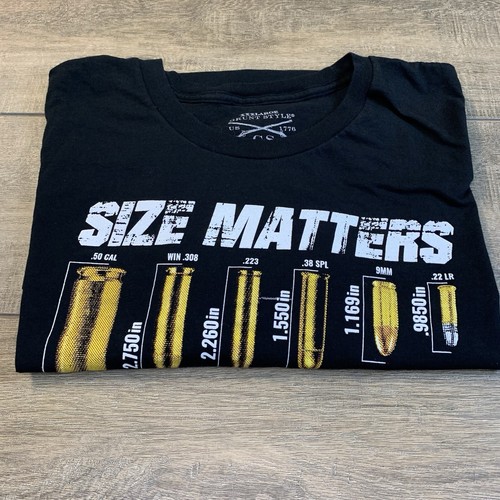 Grunt Style Mens T-Shirt Size (3XL) Black Cotton Size Matters Bullets Theme B8 - Bild 24 von 24