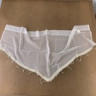 Molaxhome White Sheer Beaded Trim Accents 63" X 24" Swag Valance Curtain NWT