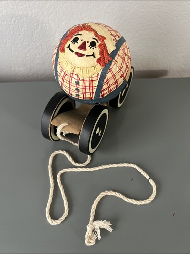 1991 BRIERE STUDIO FOLK ART PULL TOY - RAGGADY ANDY carrello note musicali 1992 - Foto 1 di 17
