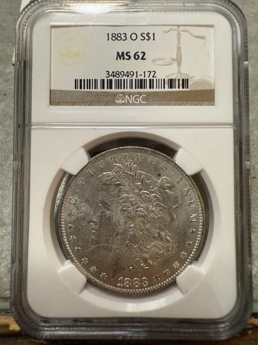 1883 O NGC MS62 Morgan Silver Dollar $1 US Mint Coin 1883-O MS-62 ME7263