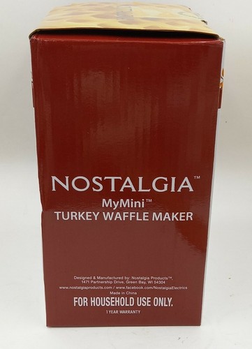 Nostalgia My Mini Turkey Waffle Maker in Cranberry NIB - Picture 3 of 8