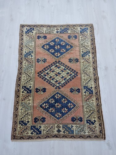 Kaukasischer Antiker Teppich 19. Jahrhundert Blau Sterne Carpet Rug - Bild 11 von 21