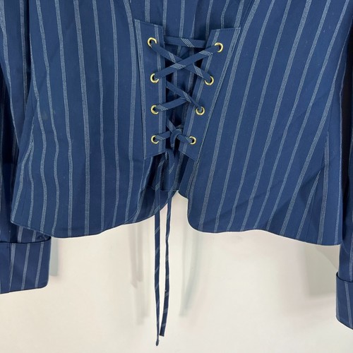 Arden B Striped Corset Single Breasted Balzer Womens Size XS Blue - Picture 9 of 11