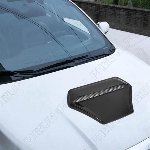 TR Style Universal Car Front Hood Vent Air Outlet Cover Trim ABS Glossy Black x1 - Picture 7 of 11