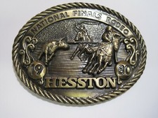 National Finals Rodeo Hesston 1980 Adult Cowboy Buckle Vintage