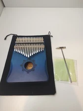 Kalimba 17 Key Thumb Piano Musical Instruments Portable blue