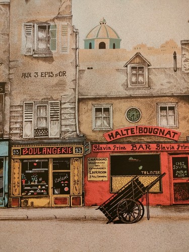 Belle Lithographie De Maurice BERANGER DES QUARTIERS DE MONTMARTRE (ÉPREUVE D... - Imagen 7 de 10
