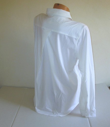 SPANX Sunshine Long Sleeve Top Blouse Size XL White Zip Collar Smooth $98 UPF 50 - Picture 6 of 12