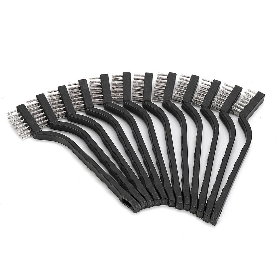 12PCS Clening Wire Brushes Mini Stainless Steel DIY Paint Rust Remover