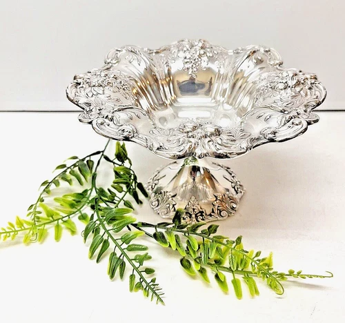 Reed And Barton Francis 1 Sterling Silver Compote Dish Repoussé 427 Grams
