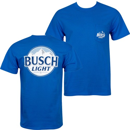 Busch T-Shirt Light Front And Back Print Blue Pocket Blue - Bild 1 von 3