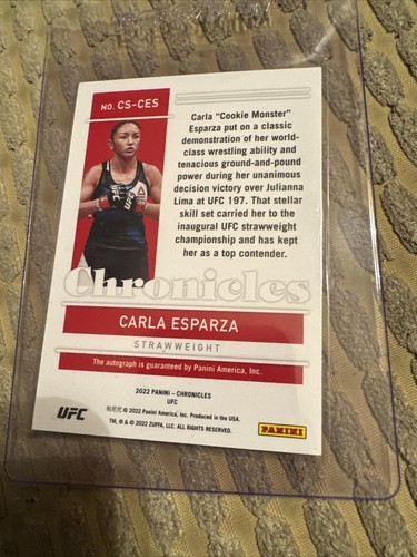 CARLA ESPARZA 2022 Chronicles UFC #CS-CES Auto PLATINUM SSP 1/1 One Of One Rare - Picture 3 of 3