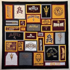 ARIZONA STATE UNIVERSITY ASU SUN DEVIL CUSTOM T-SHIRT QUILT