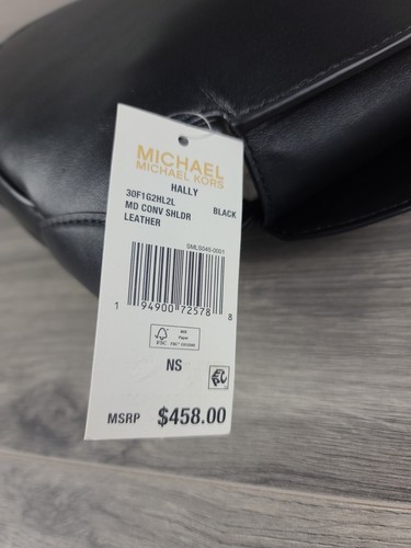 Bolso de Hombro Michael Kors Mediano Cuero Hally Convertible Bolso de Mano (Negro) - Imagen 9 de 9