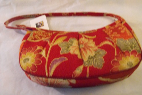 Women's Small Floral Fabric, Afternoon or Evening Bag W/strap, Multicolors - Picture 1 of 4