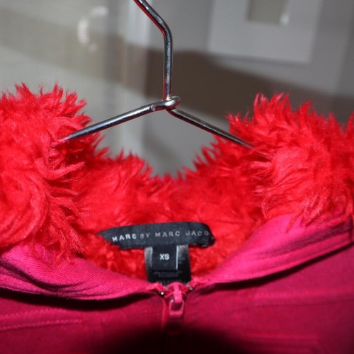 Marc by Marc Jacobs pink hoodie with red faux fur lining - Spring Sweater - Picture 3 of 12