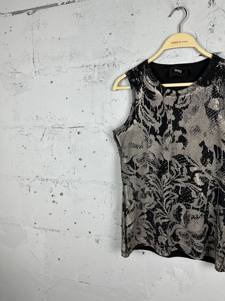 Camiseta sin mangas Dolce Gabbana Y2K estampada vanguardia talla S mujer Foto 2 de 4