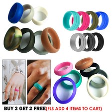 5-10pcs Silicone Wedding Engagement Ring Men Women Rubber Band Gym Sports