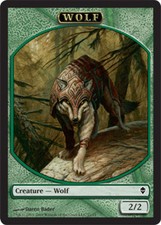 Wolf Token Light Play, English Magic the Gathering MTG Zendikar